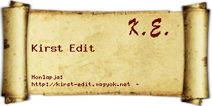 Kirst Edit névjegykártya